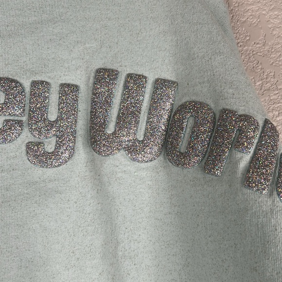 Disney Parks Light Green with Gray Sparkle Disneyworld Spirit Jersey Size Small - Picture 3 of 11